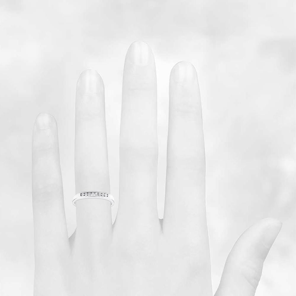 10ct White Gold 0.13 Carats Channel Set Diamond Band