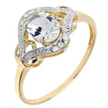 9ct Yellow Gold 0.80ct Oval Aquamarine & Diamond Dinner Ring