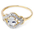 9ct Yellow Gold 0.80ct Oval Aquamarine & Diamond Dinner Ring