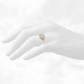 9ct Yellow Gold 0.80ct Oval Aquamarine & Diamond Dinner Ring