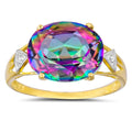 9ct Yellow Gold 5.20ct Mystic Topaz & Diamond Ring