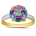 9ct Yellow Gold 4.01ct Mystic Topaz & Diamond Ring