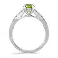 Solid Sterling Silver with Peridot Solitaire Engagement Ring