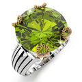 Solid Sterling Silver with Round Cut Peridot Ring