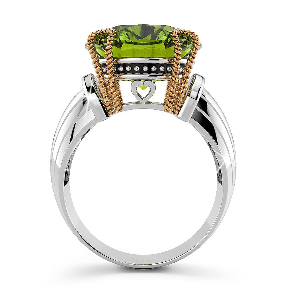 Solid Sterling Silver with Round Cut Peridot Ring