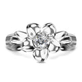 Solid Sterling Silver Clear Topaz Blossom Ring