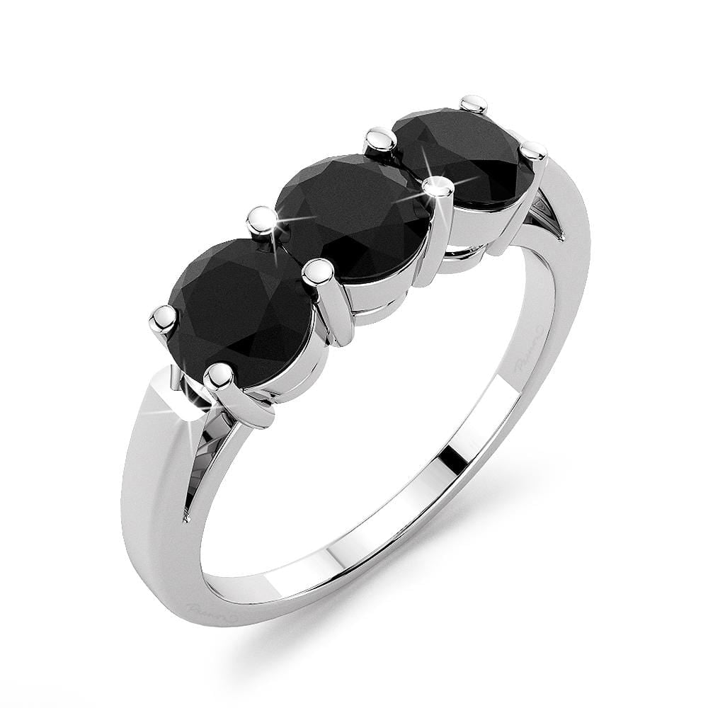 Solid Sterling Silver Navy Blue Sapphire Ring