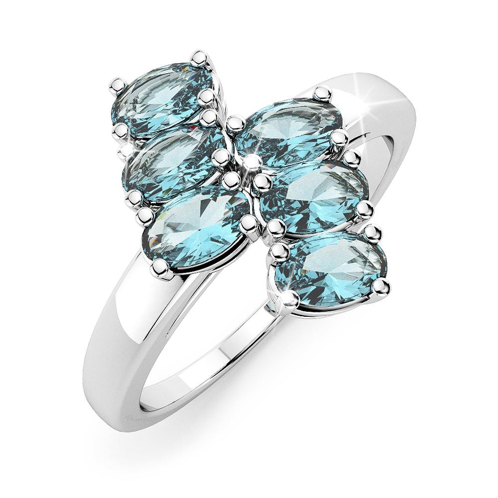 Solid Sterling Silver Blue Topaz Ring