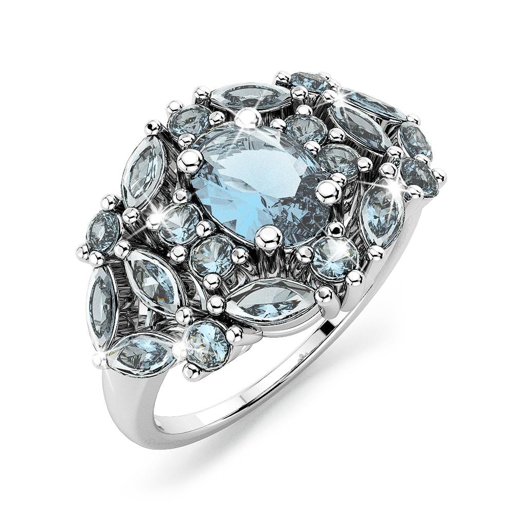 Solid Sterling Silver Blue Topaz Ring