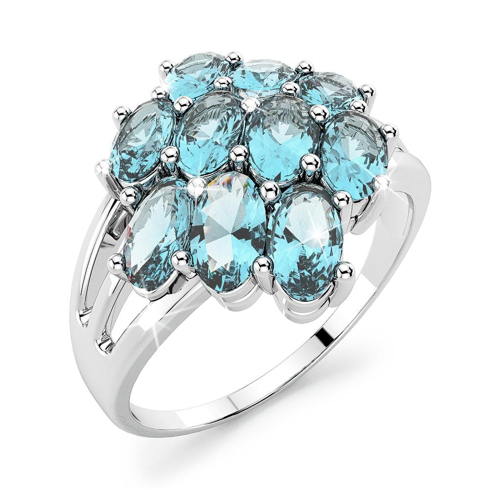 Solid Sterling Silver Blue Topaz Ring