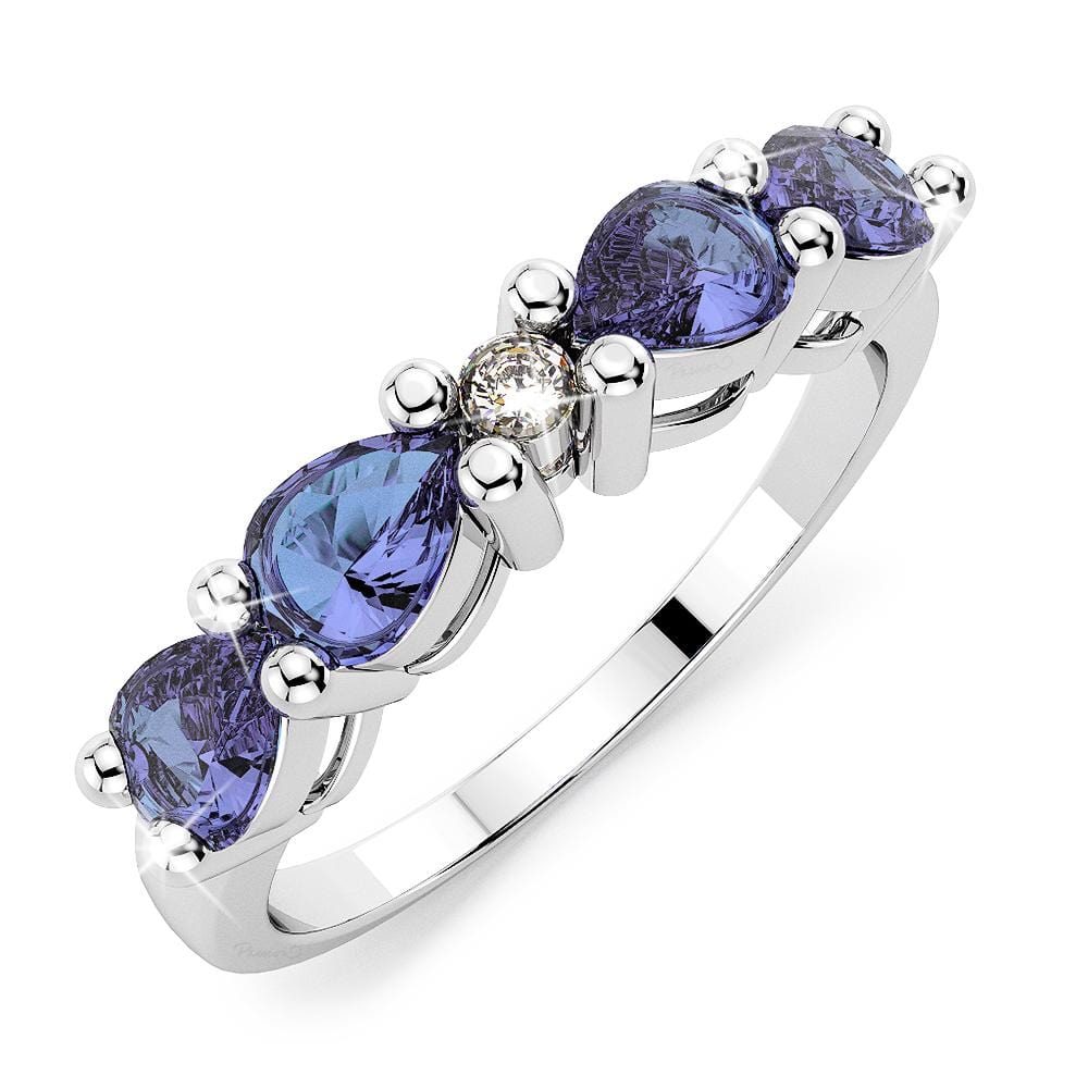 Solid Sterling Silver Tanzanite Ring