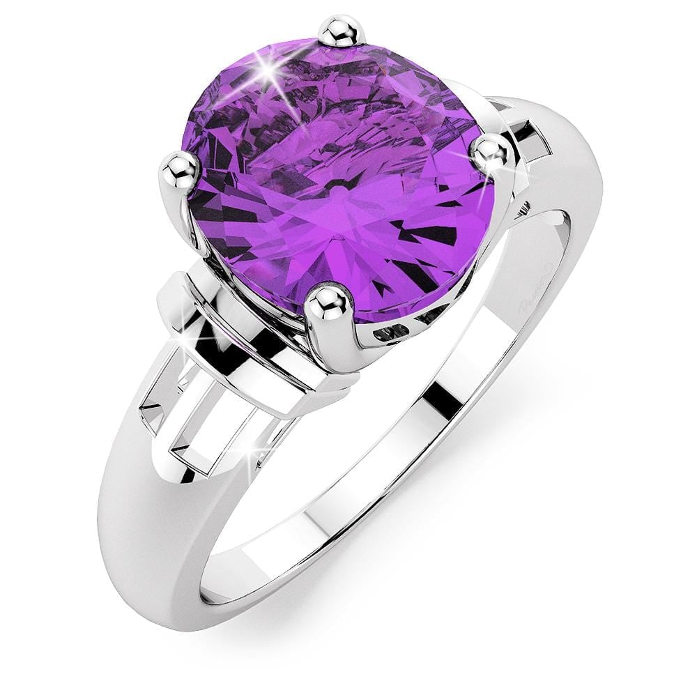 Solid Sterling Silver Amethyst Ring