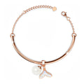 Boxed Pretty in Nacre Necklace and Bracelet Bangle Set in Rose Gold