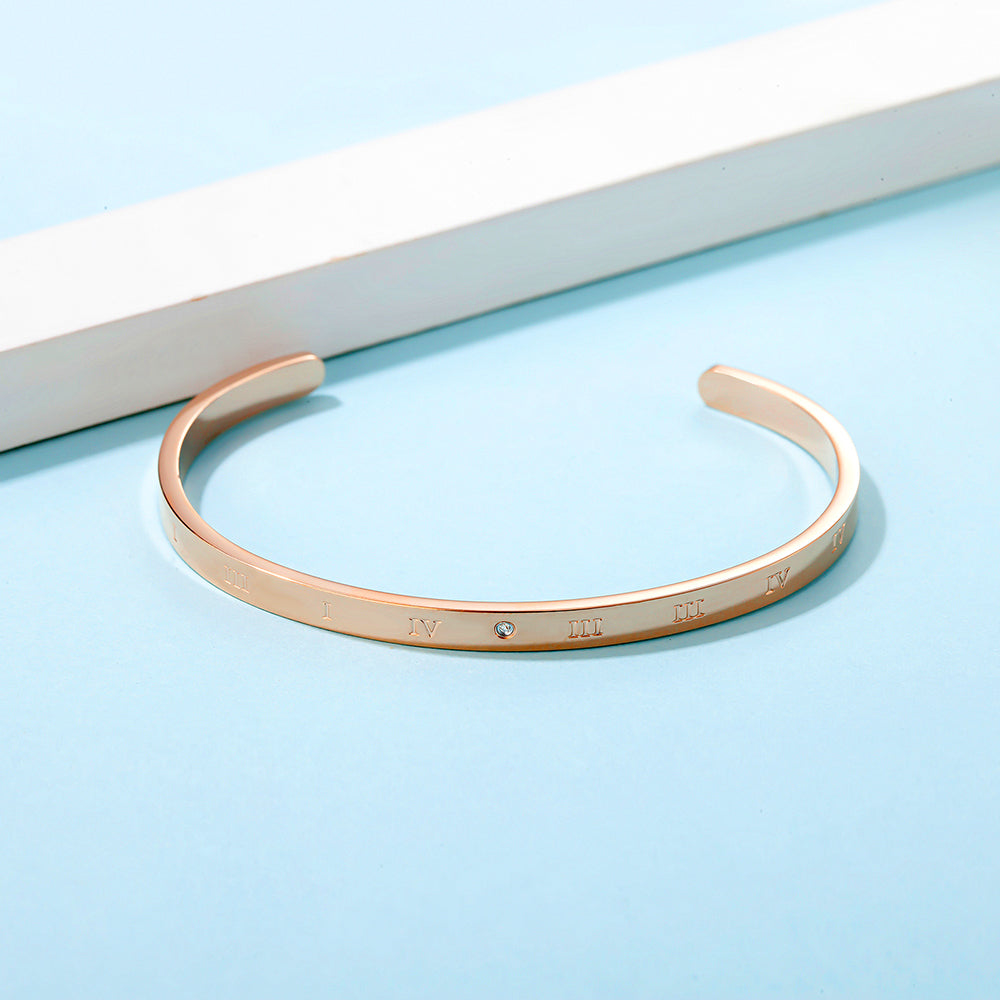 Boxed Contemporary Touch Tri-Tone Pendant Necklace and Bangle Set in Rose Gold