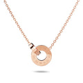 Boxed Numeral Encircle 2 Pc Necklaces Set in Rose Gold