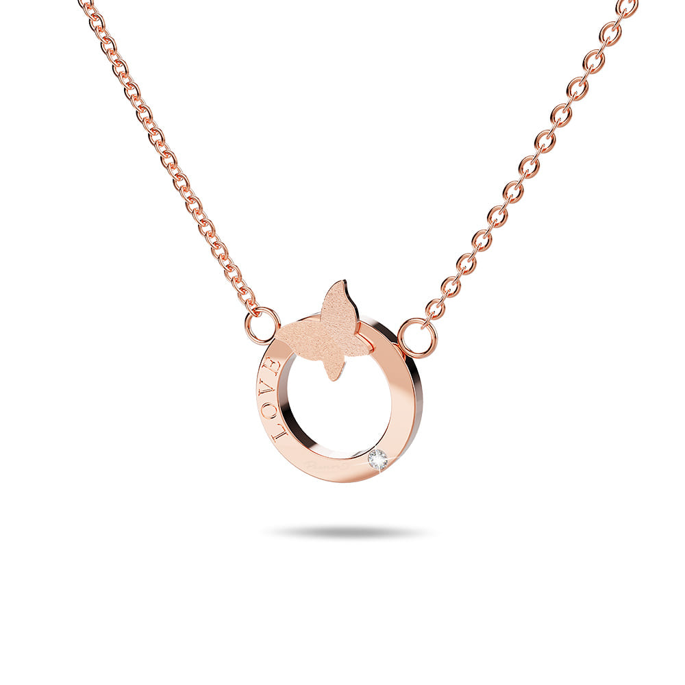 Boxed Dainty Loop 2 Pc Necklaces Set in Rose Gold