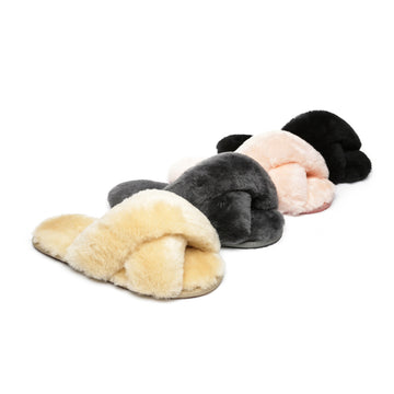 Australian Shepherd® Cross Fluffy Slides Linty