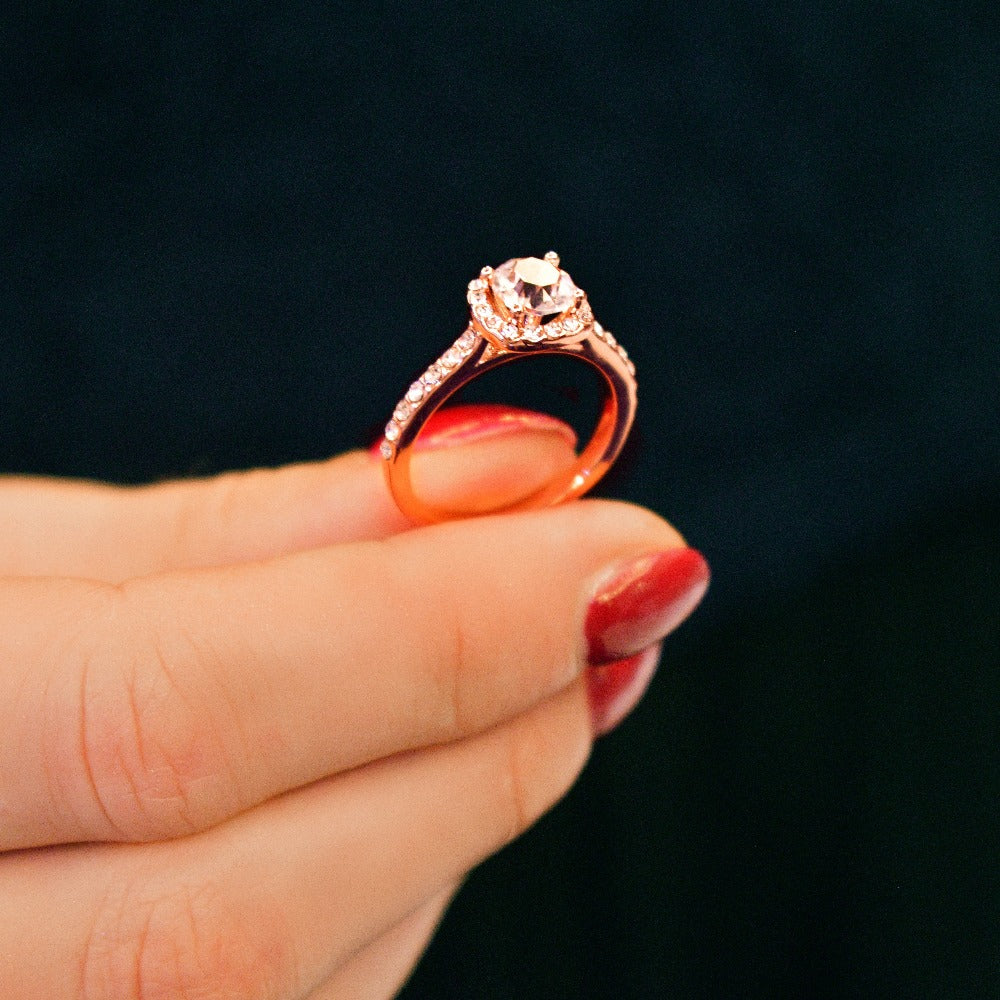 Engagement Ring Embellished with  Swarovski® Crystals