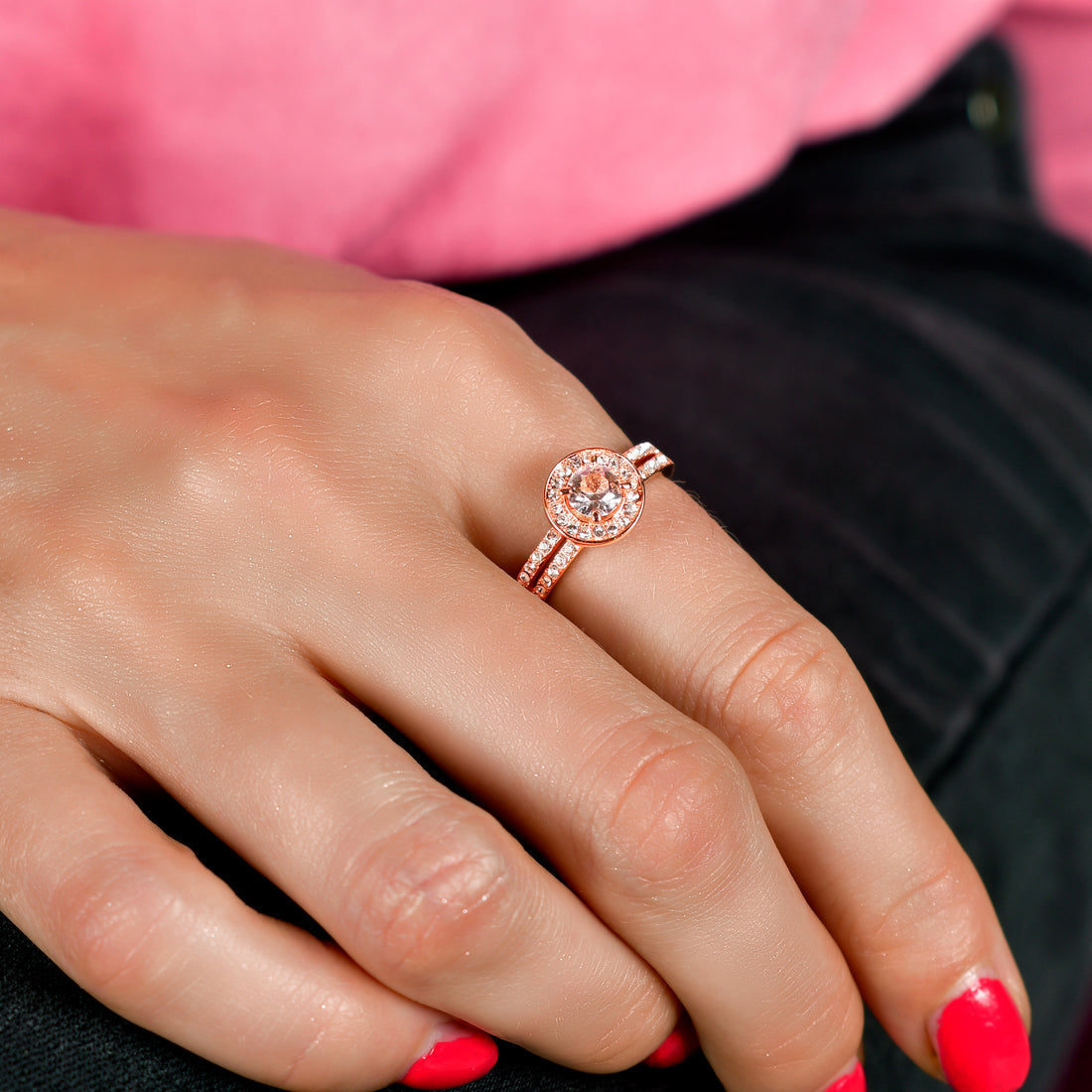 Bloom Halo Ring Embellished with  Swarovski® Crystals