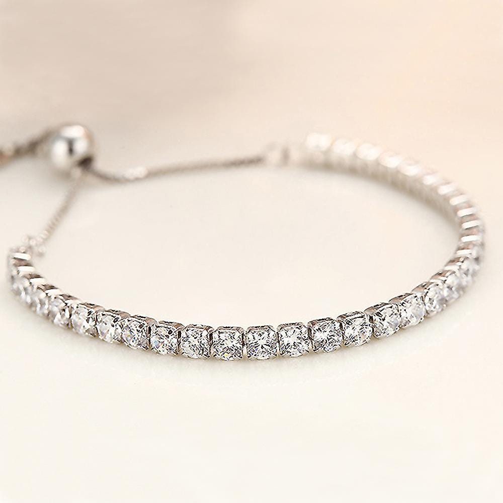 Solid 925 Sterling Silver Cushion Tennis Bracelet