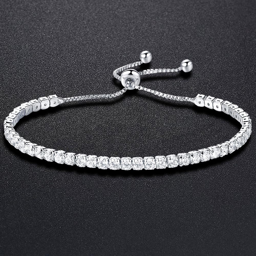 Solid 925 Sterling Silver Cushion Tennis Bracelet