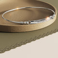 Solid 925 Sterling Silver Never Give Up Bangle