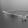 Solid 925 Sterling Silver Bar Bracelet Believe In Yourself