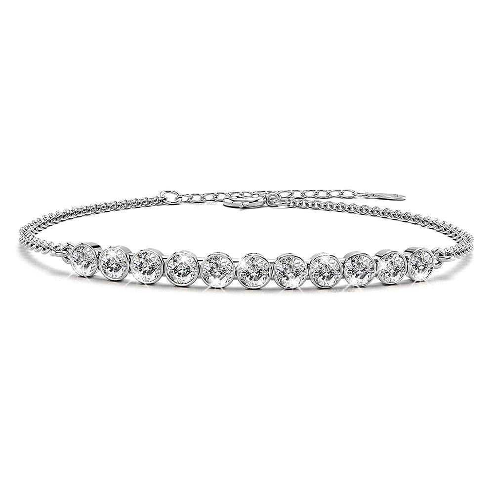 Solid 925 Sterling Silver Bedazzling Diamonelle Bracelet