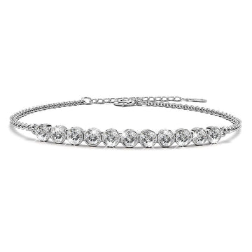 Solid 925 Sterling Silver Bedazzling Diamonelle Bracelet