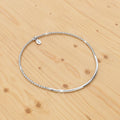 Solid 925 Sterling Silver Simple Beaded with Bar Bracelet