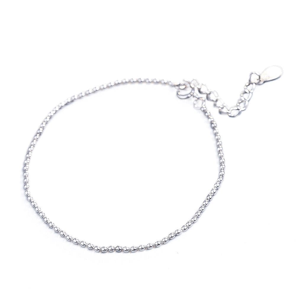 Solid 925 Sterling Silver Round Bead Bracelet