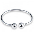 Solid 925 Sterling Silver Ball End Bangle