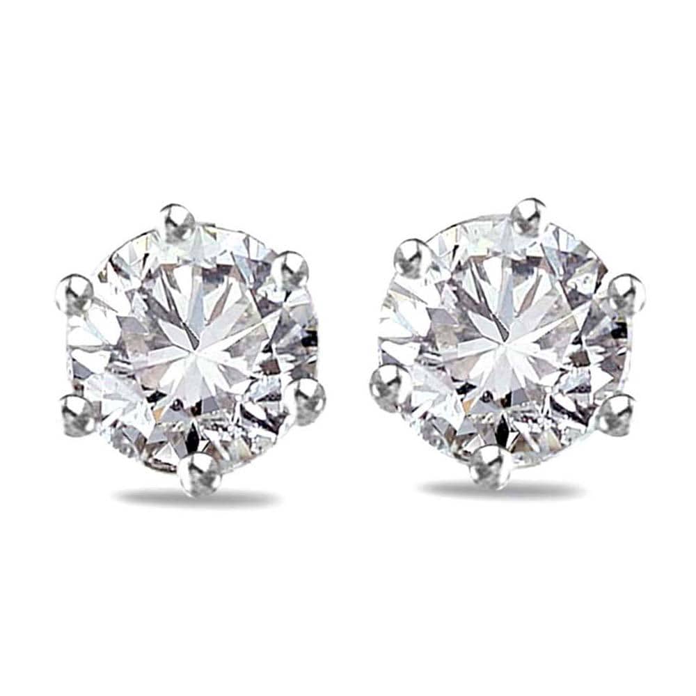 Solid 925 Sterling Silver Diamonelle Studs - Brilliant Co