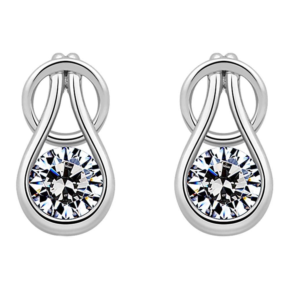 Solid 925 Sterling Silver Angel Earrings Embellished with Swarovski Zirconia - Brilliant Co