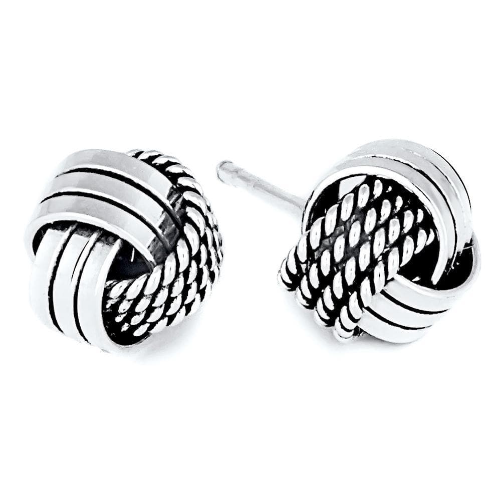 Solid 925 Sterling Silver Knots Stud Earrings - Brilliant Co