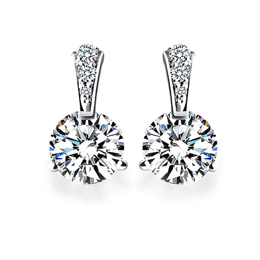 Solid 925 Sterling Silver Constantine Burst Diamonelle Earrings - Brilliant Co