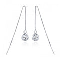 Solid 925 Sterling Silver Shamballa Threader Earrings - Brilliant Co