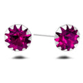 Solid 925 Sterling Silver Crystal Studs Pink - Brilliant Co