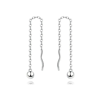 Solid 925 Sterling Silver Threader Drop Earrings - Brilliant Co