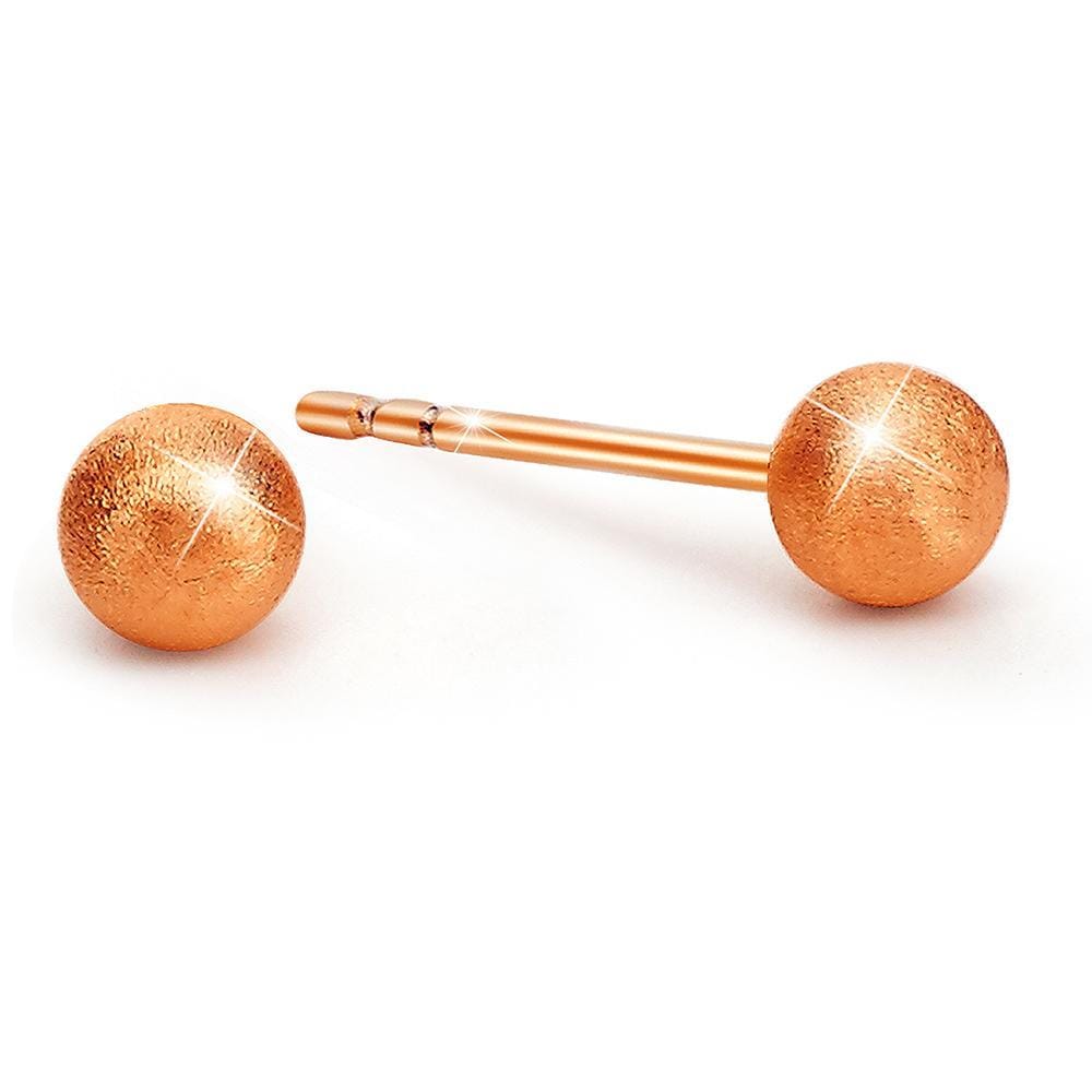 Solid 925 Sterling Silver Textured Ball Earrings - Brilliant Co