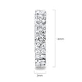 Solid 925 Sterling Silver Crystal C Hoop Earrings - Brilliant Co