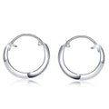 Solid 925 Sterling Silver Classic V-Line Hoop Earrings 12mm - Brilliant Co