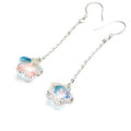 Solid 925 Sterling Silver Star Blush Dangle Earrings Embellished with Swarovski  crystals