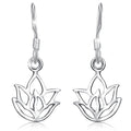 Solid 925 Sterling Silver Lotus Leaf Hook Earrings - Brilliant Co