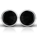 Solid 925 Sterling Silver Faceted Black Agate Earrings - Brilliant Co