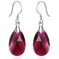 Solid 925 Sterling Silver Faceted Crystal French Hook Earrings Embellished with Swarovski Crystals