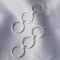 Solid 925 Sterling Silver Triple Loops Dangle Earrings - Brilliant Co