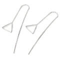 Solid 925 Sterling Silver Triangle Threader Earrings - Brilliant Co