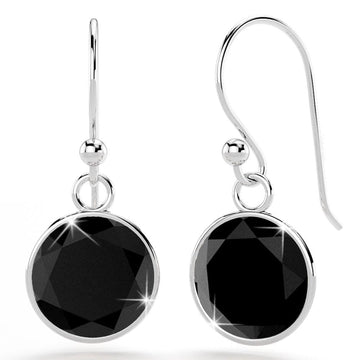 Solid 925 Sterling Silver CZ Circle Drop Earrings - Brilliant Co