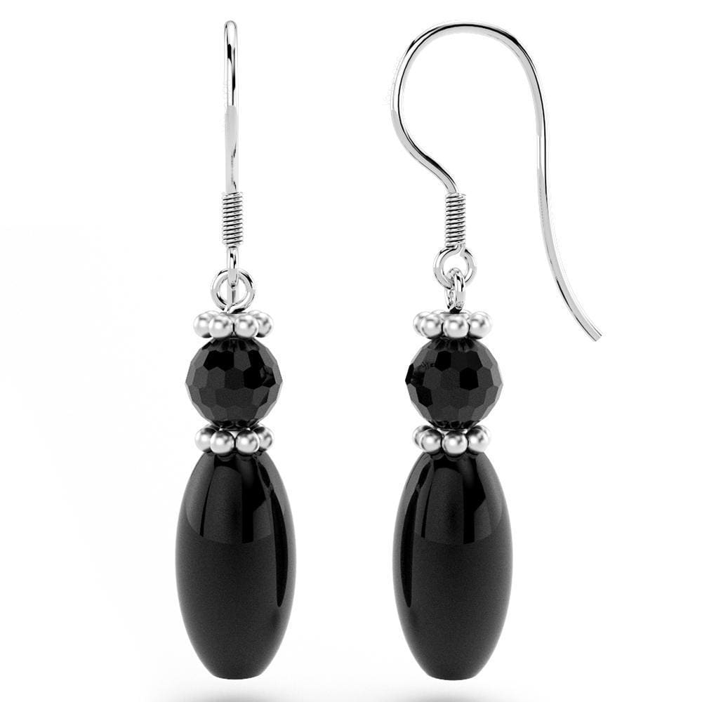 Solid 925 Sterling Silver Black Onyx Earrings - Brilliant Co